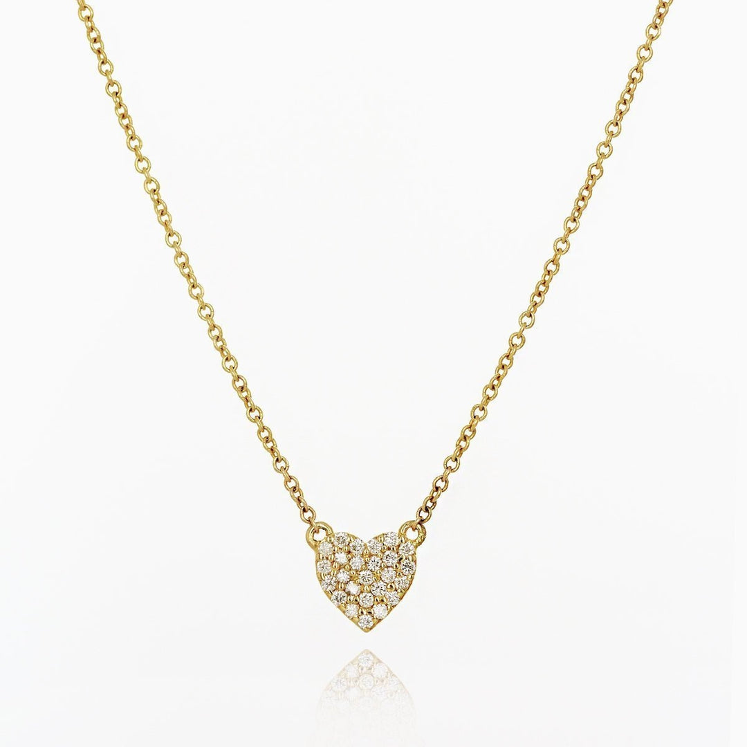 Picture of diamond heart pendant necklace pave