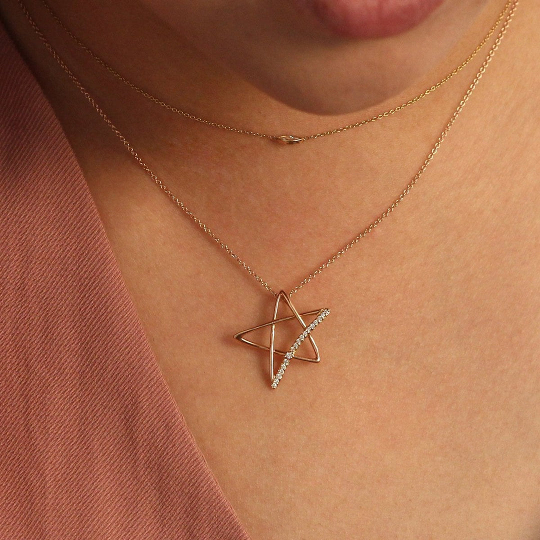 Picture of diamond star necklace star diamond