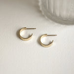 Load image into Gallery viewer, Picture of wide open hoops solid gold earrings wide
