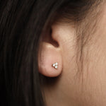 Load image into Gallery viewer, Picture of diamond stud earrings 3 diamond shared
