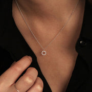 Picture of diamond disc necklace 14k gold disc
