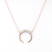 Picture of diamond horn pendant necklace 14k gold