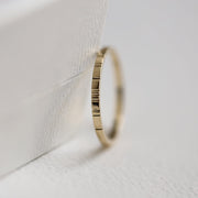 Picture of 14k solid gold grooved ring irregular