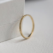 Picture of 14k solid gold grooved ring irregular