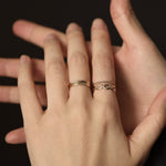 Load image into Gallery viewer, Picture of thin bead ring 14k gold ball ring dainty
