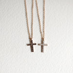 Load image into Gallery viewer, Picture of dainty diamond cross necklace minimalist
