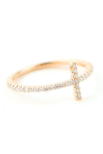 Load image into Gallery viewer, Picture of diamond cross ring diamond ring cross
