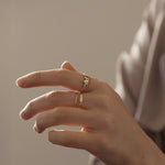 Load image into Gallery viewer, Picture of initial ring monogram ring solid gold
