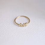 Load image into Gallery viewer, Picture of initial ring monogram ring solid gold
