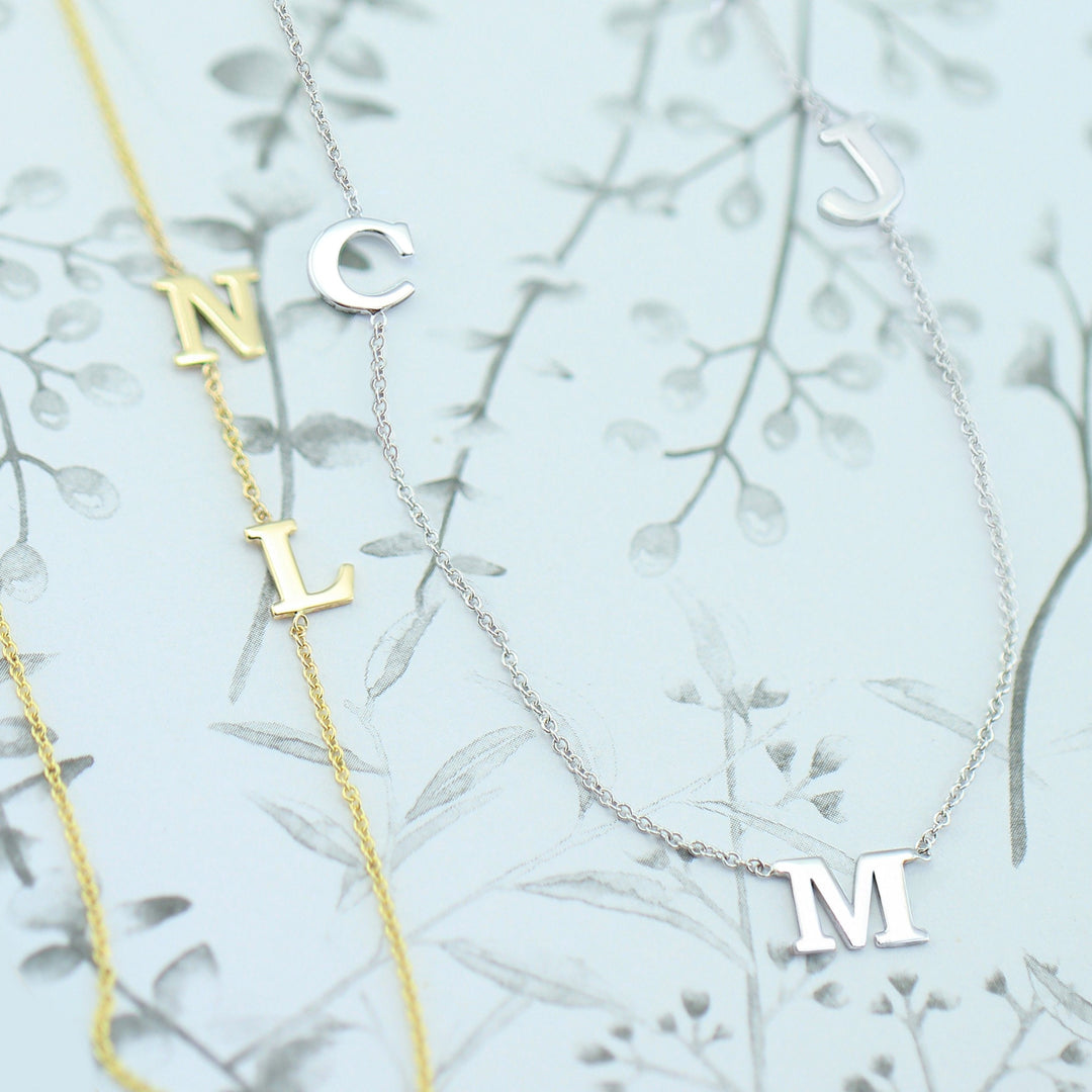 Picture of initial necklace name necklace monogram