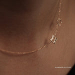 Load image into Gallery viewer, Picture of 14k solid gold initial necklace 14k
