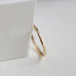 Load image into Gallery viewer, Picture of herringbone eternity ring 14k gold
