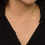 Picture of diamond necklace diamond v pendant