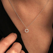 Picture of diamond disc necklace 14k gold disc