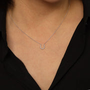 Picture of horse shoe diamond pendant necklace