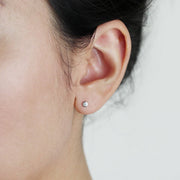 Picture of diamond bezel set stud earrings diamond
