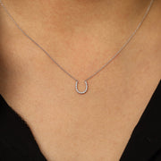 Picture of horse shoe diamond pendant necklace