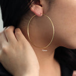 Load image into Gallery viewer, Picture of 14k solid gold hoop earrings hoop
