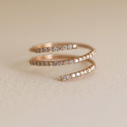 Picture of diamond spiral ring screw diamond ring