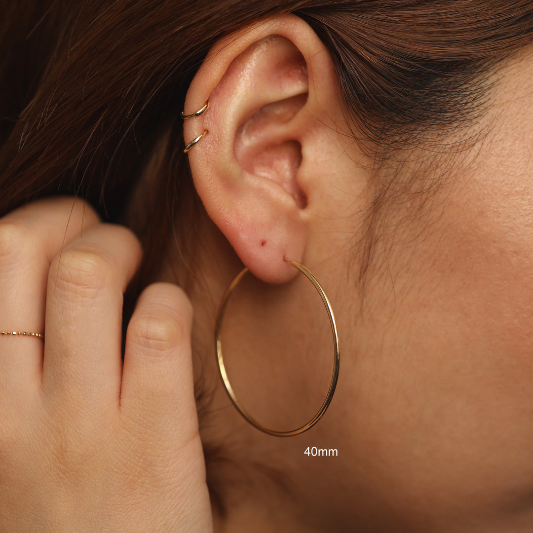 Picture of 14k solid gold hoop earrings hoop