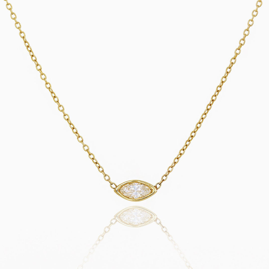 Picture of marquise diamond solitaire necklace