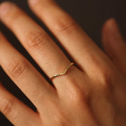 Picture of flat chevron ring engagement ring guard
