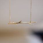 Load image into Gallery viewer, Picture of 14k gold branch necklace 14k gold tree
