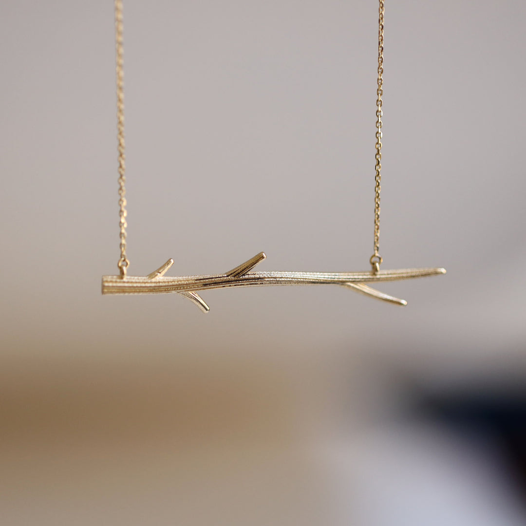 Picture of 14k gold branch necklace 14k gold tree