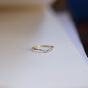 Picture of diamond chevron ring half eternity