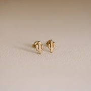 Picture of dainty cactus studs 14k solid gold