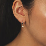 Load image into Gallery viewer, Picture of diamond earrings 11mm huggie earrings
