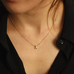 Load image into Gallery viewer, Picture of criss cross natural diamond necklace x
