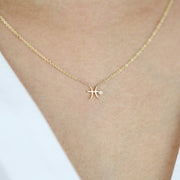 Picture of pisces zodiac sign diamond necklace