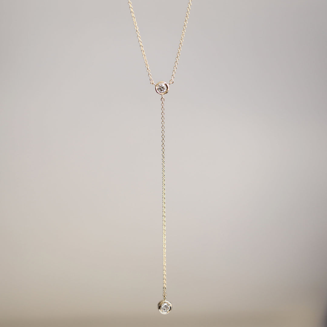 Picture of diamond lariat necklace long y drop