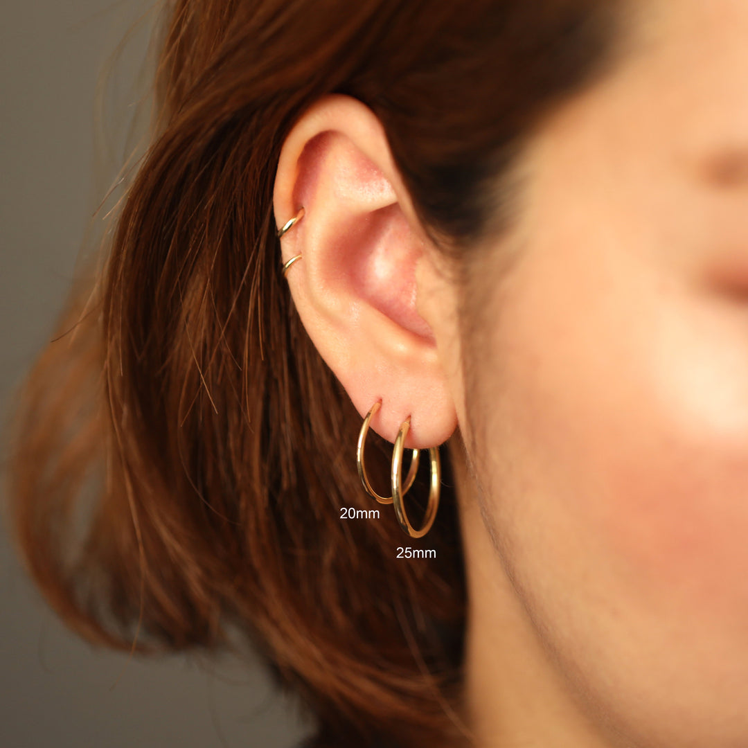 Picture of 14k solid gold hoop earrings hoop