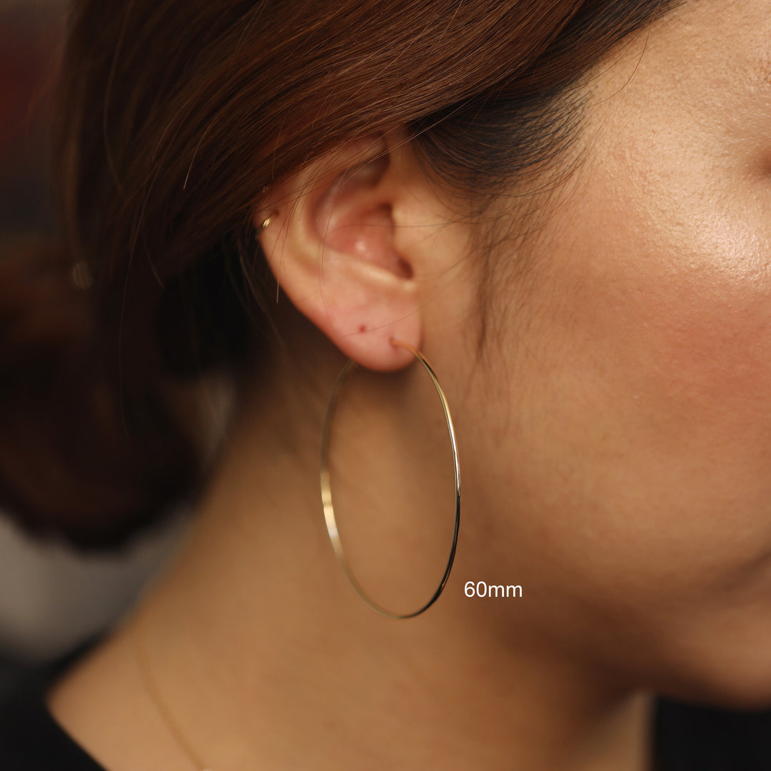 Picture of 14k solid gold hoop earrings hoop