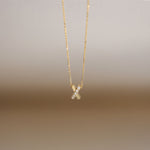 Load image into Gallery viewer, Picture of criss cross natural diamond necklace x
