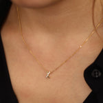 Load image into Gallery viewer, Picture of criss cross natural diamond necklace x
