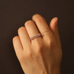 Load image into Gallery viewer, Picture of double flat bar diamond ring 14k solid
