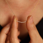 Load image into Gallery viewer, Picture of curved cluster diamond necklace diamond
