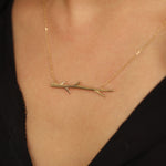 Load image into Gallery viewer, Picture of 14k gold branch necklace 14k gold tree
