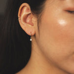 Load image into Gallery viewer, Picture of diamond earrings 11mm huggie earrings
