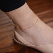 Picture of thick raso chain anklet gold chain