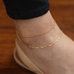 Load image into Gallery viewer, Picture of singapore chain gold chain anklet 14k
