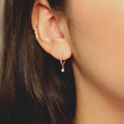 Picture of bezel drop diamond dangle diamond huggie