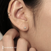 Picture of diamond bezel set stud earrings diamond