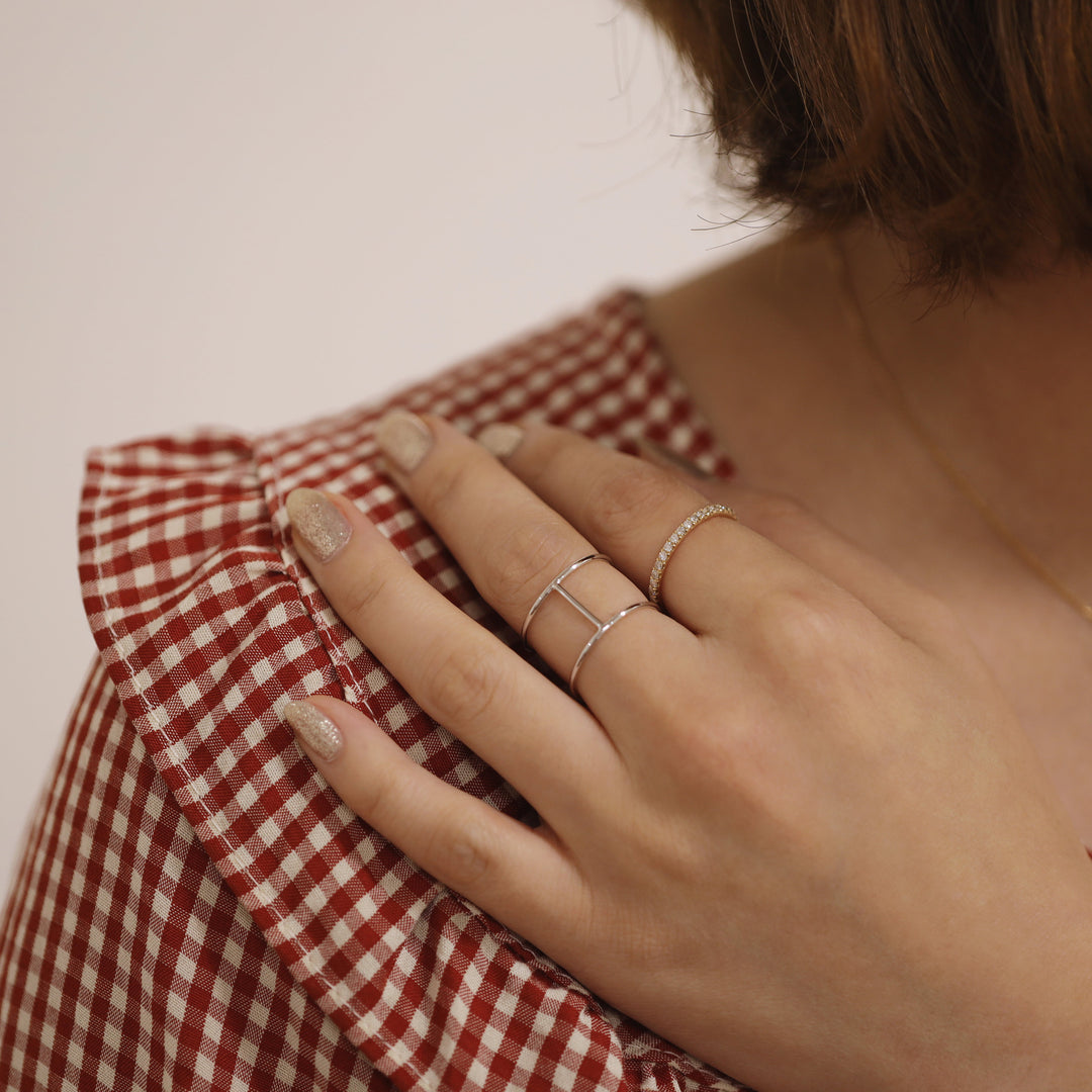 H Rind Solid 14K Gold H Ring by Minimal Allure