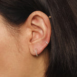 Load image into Gallery viewer, Picture of diamond huggie hoop diamond cartilage
