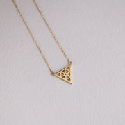 Picture of triangle symbol necklace 14k triangle