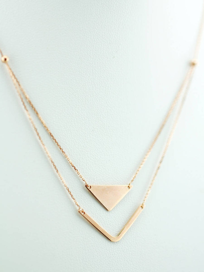 Picture of 14k solid gold geometric layered